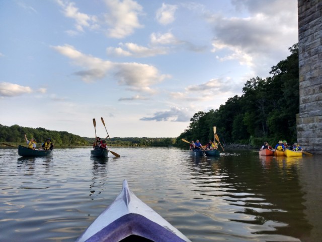 A boat with safety equipment on board